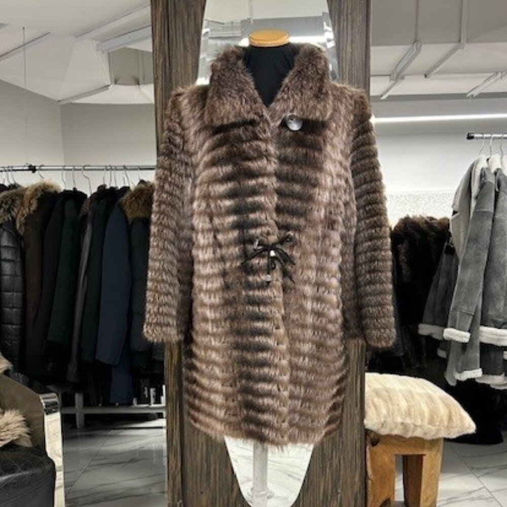 RACOON LONG COAT - 2025 -NOT BULKY - NICE DESIGN - WAS 4999 - NOW $1395 SIZE L